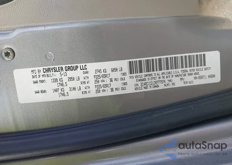 2013 Chrysler Town & Country Touring-L z USA, uszkodzony, nr VIN 2C4RC1CG1DR777974